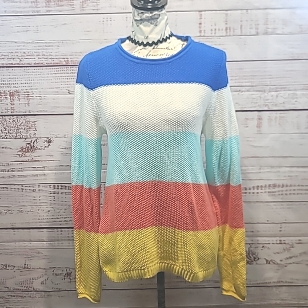 St. John's Bay colorful stripped cotton knit